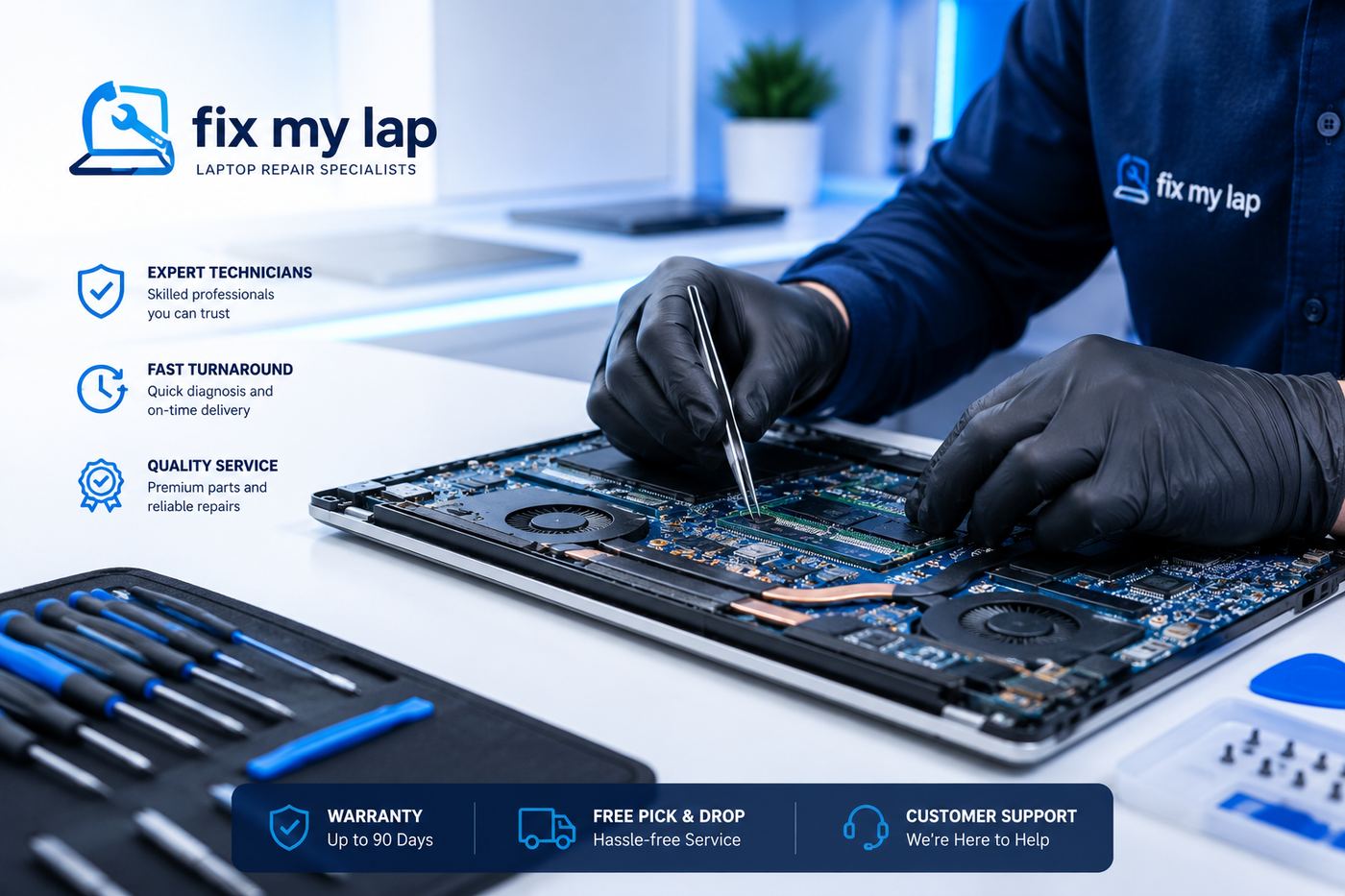 Laptop being serviced at Fix My Lap